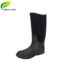 High Black Neoprene Rubber Boots with roll outsole
